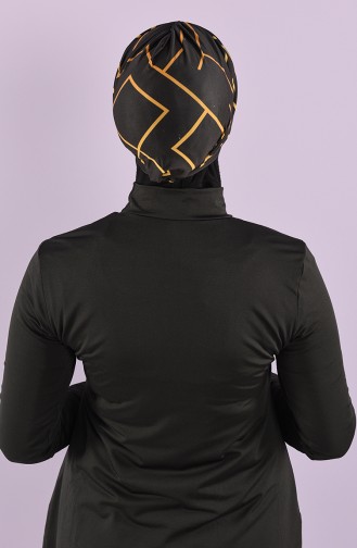 Schwarz Hijab Badeanzug 8006-6-03