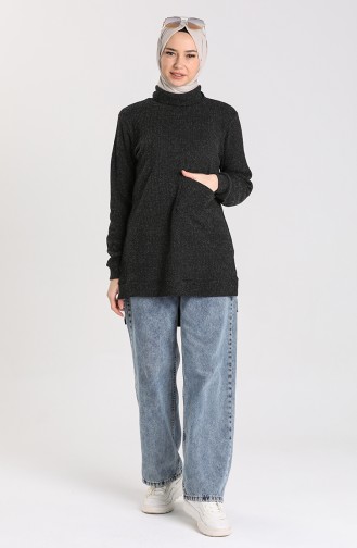 Schwarz Pullover 7002-07