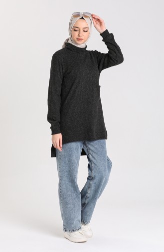 Knitwear Sweater with Pockets 7002-07 Black 7002-07