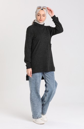 Schwarz Pullover 7002-07