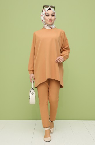 Asymmetric Tunic Trousers Double Suit 2009-04 Milk Coffee 2009-04
