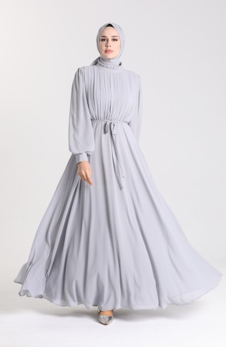 Grau Hijab-Abendkleider 4826-06