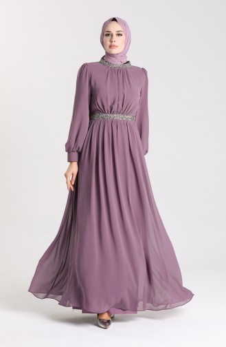 Beige-Rose Hijab-Abendkleider 4850-01