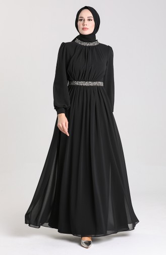 Stone Evening Dress 4850-02 Black 4850-02