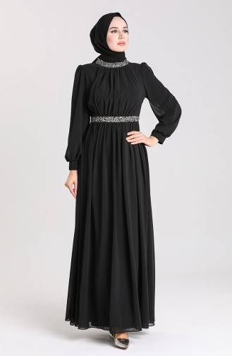 Schwarz Hijab-Abendkleider 4850-02