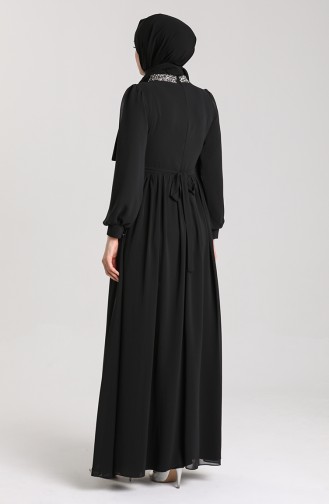 Schwarz Hijab-Abendkleider 4850-02