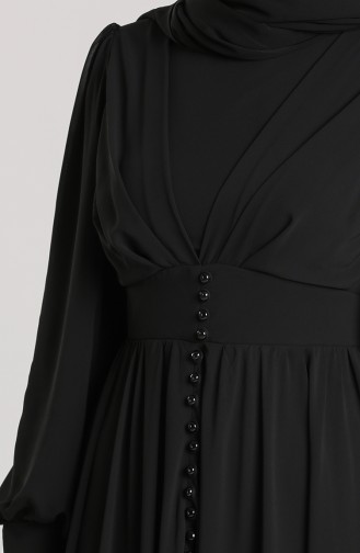 Schwarz Hijab-Abendkleider 4851-01