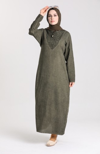 Lace Sile Cloth Dress 9191-01 Khaki 9191-01