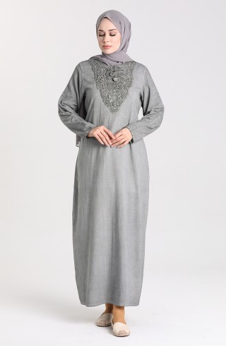 Lace Sile Cloth Dress 9191-03 Gray 9191-03