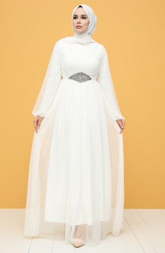 Ecru Hijab Dress 5423-01