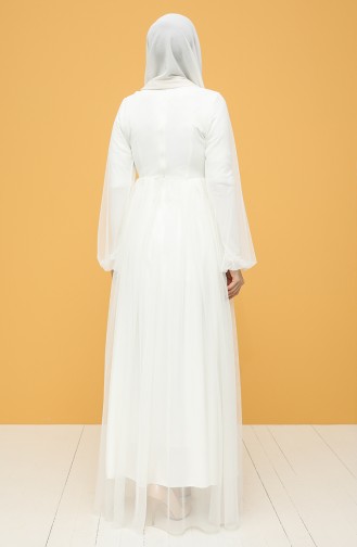 Ecru Hijab Dress 5423-01