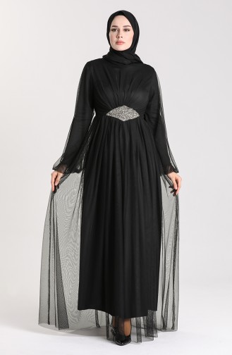 Schwarz Hijab-Abendkleider 5423-02