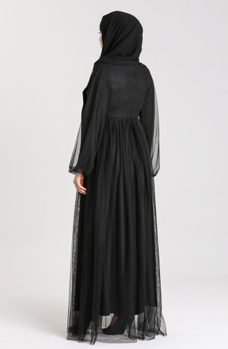 Schwarz Hijab-Abendkleider 5423-02