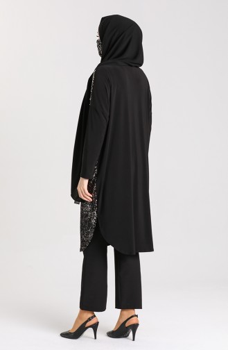 Bat Sleeve Tunic with Free Mask 0108-02 Black Silver 0108-02