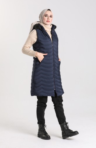 Dunkelblau Strickjacke 1068-07