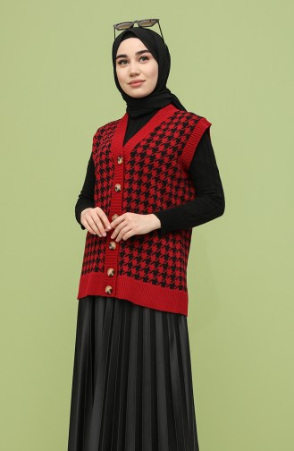 Houndstooth Patterned Vest 4349-02 Black 4349-04