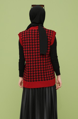 Houndstooth Patterned Vest 4349-02 Black 4349-04