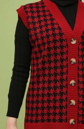 Houndstooth Patterned Vest 4349-02 Black 4349-04