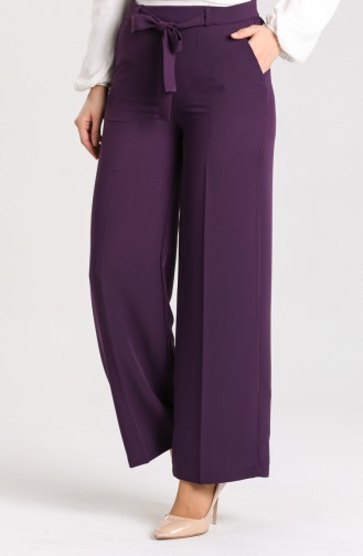 Belted wide-leg Pants 1012-04 Purple 1012-04