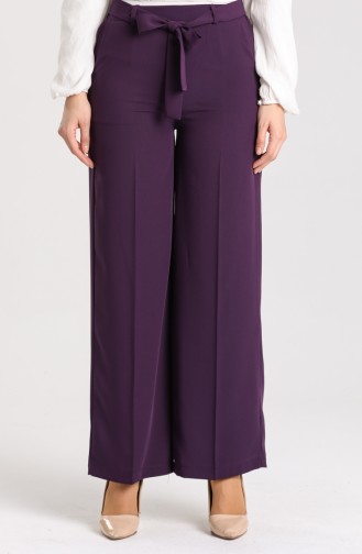 Belted wide-leg Pants 1012-04 Purple 1012-04