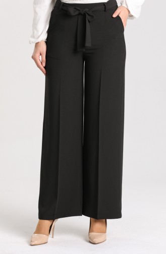 Belted wide Leg Pants 1012-05 Black 1012-05