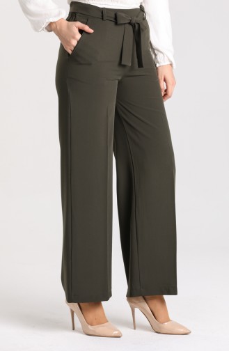 Belted wide Leg Pants 1012-06 Khaki 1012-06