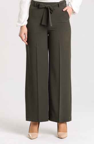 Belted wide Leg Pants 1012-06 Khaki 1012-06