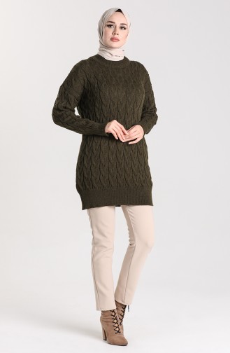 Knitwear Knit Patterned Sweater 4270-02 Khaki 4270-02