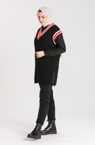 Knitwear V-neck Sweater 4358-01 Black 4358-01