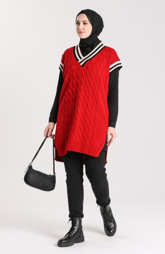 Knitwear V Collar Sweater 4358-03 Burgundy 4358-03