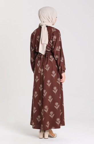 Robe Hijab Couleur Brun 21Y8208A-01