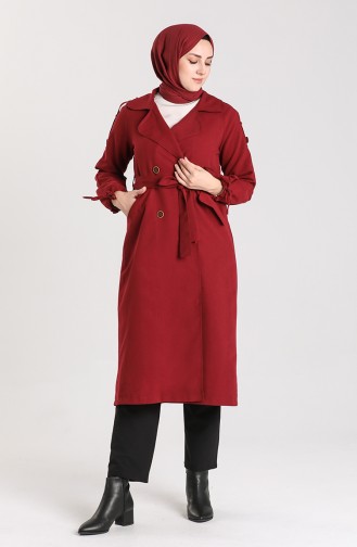 Claret red Trench Coats Models 5184-04