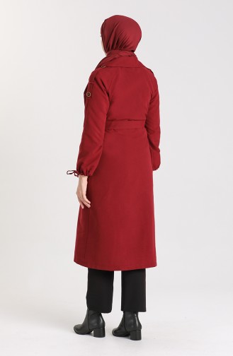 Claret red Trench Coats Models 5184-04