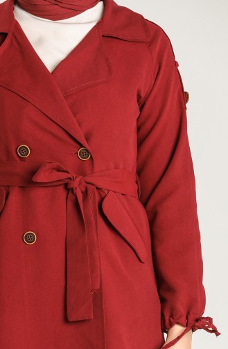 Claret red Trench Coats Models 5184-04