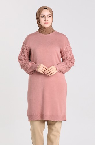 Triko Tunik 5013-10 Gül Kurusu
