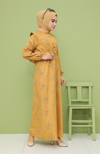 Senf Hijab Kleider 21Y8210A-06
