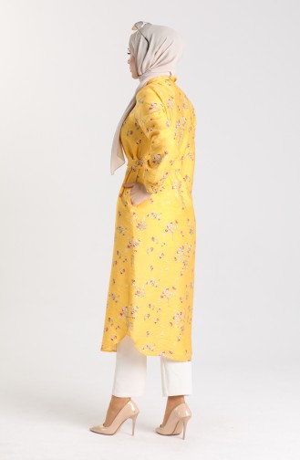 Patterned Long Tunic 21y8209-03 Yellow 21Y8209-03