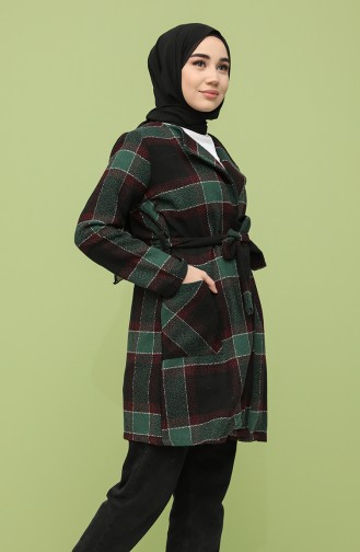 معطف طويل أخضر حشيشي 21K8117Z-01