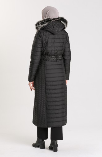 Quilted Coat with Belt 0913-01 Black 0913-01