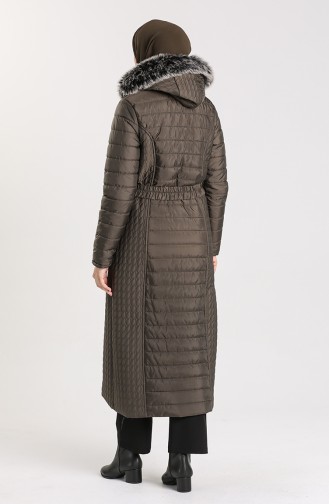 Quilted Coat with Belt 0913-03 Khaki 0913-03