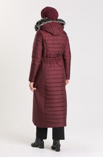 Quilted Coat with Belt 0913-04 Damson 0913-04