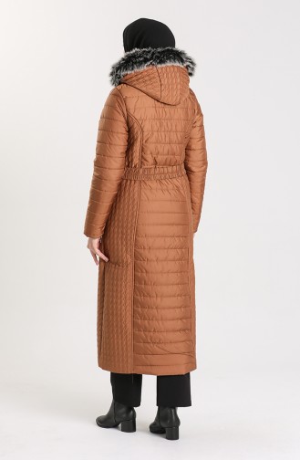 Quilted Coat with Belt 0913-05 Tobacco 0913-05