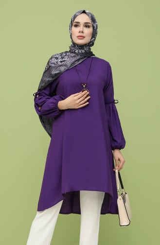 Kolyeli Tunik 1004-05 Mor