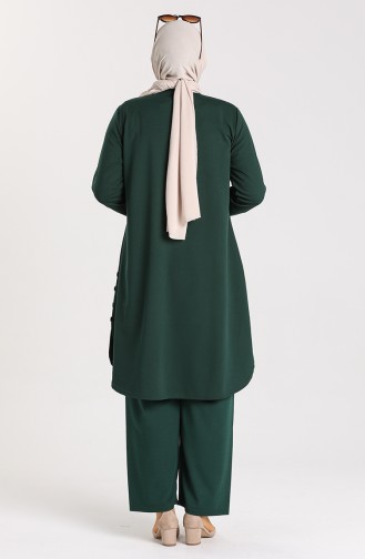 Plus Size Tunic Trousers Double Suit 2655a-01 Emerald Green 2655A-01