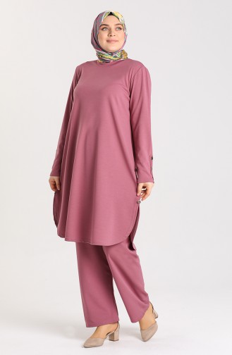 Plus Size Tunic Trousers Double Suit 2655a-03 Dry Rose 2655A-03