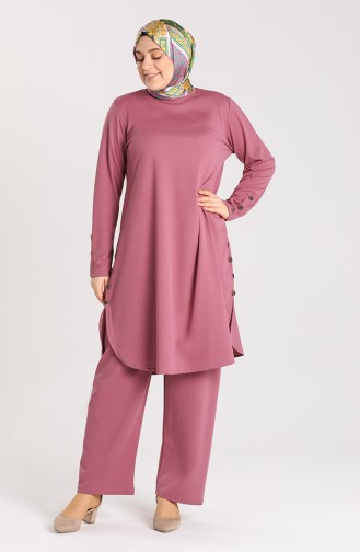 Plus Size Tunic Trousers Double Suit 2655a-03 Dry Rose 2655A-03