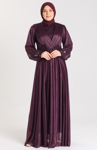 Zwetschge Hijab-Abendkleider 1022-01