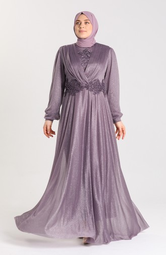 Dunkel-Lila Hijab-Abendkleider 1022-05