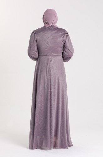 Plus Size Silvery Evening Dress 1022-05 Dark Lilac 1022-05