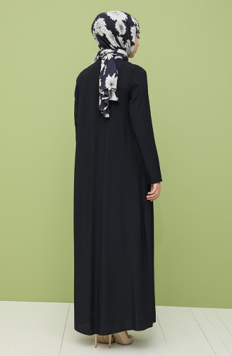 Navy Blue Hijab Dress 10111-11